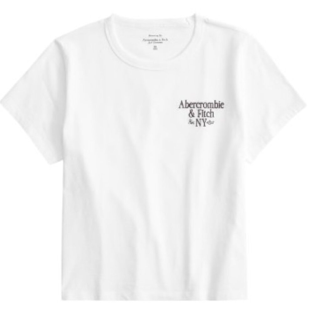 NWT Abercrombie & Fitch Short Sleeve Text Logo Skimming T-Shirt